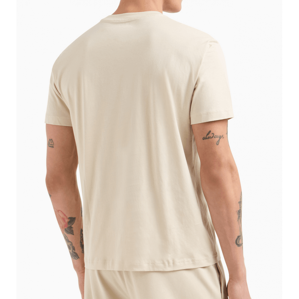Rubberised Logo Beige T-Shirt