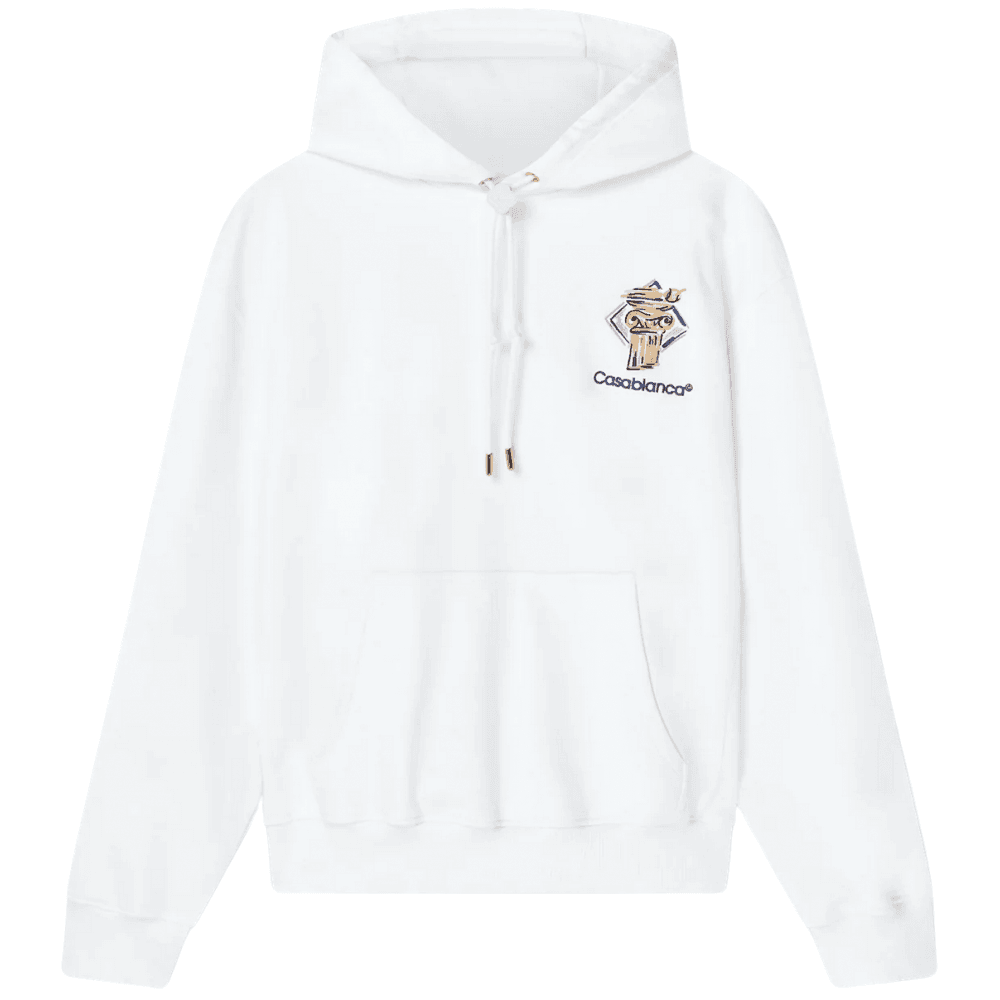 Diamond Column Logo White Hoodie
