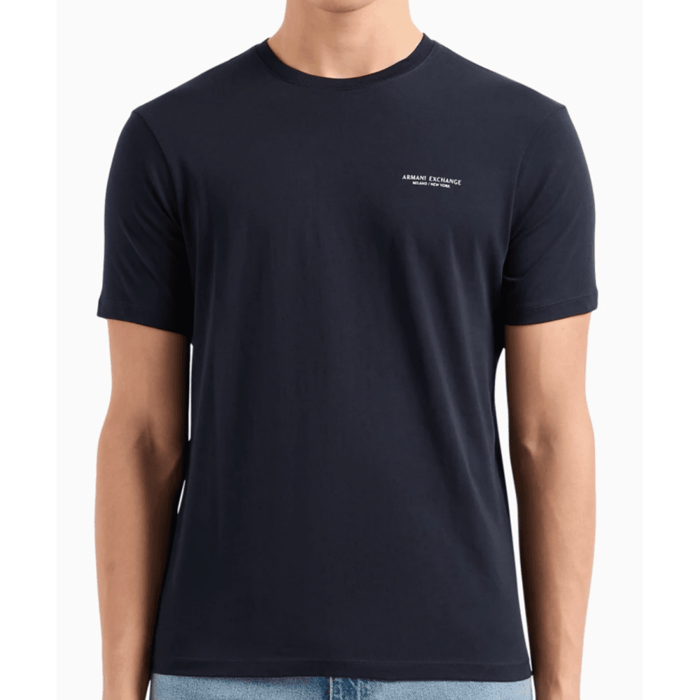 Cotton Milano Print Navy T-Shirt