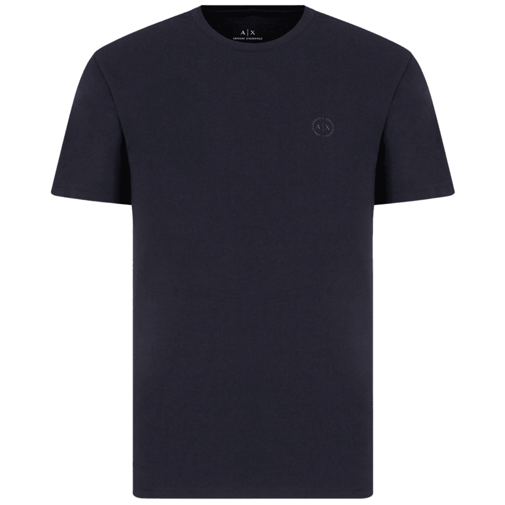 Cotton Stretch Ring Logo Navy T-Shirt