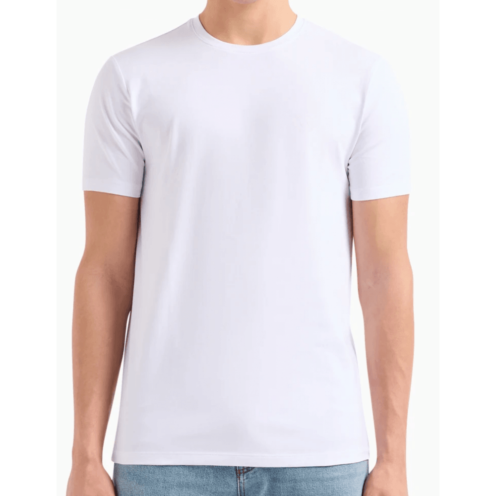 Cotton Stretch Ring Logo White T-Shirt
