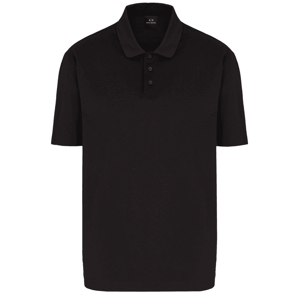 Mercerized Cotton Black Polo Shirt