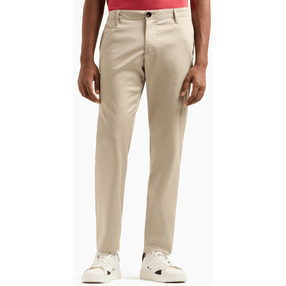 Slim Fit Beige Chino Trouser