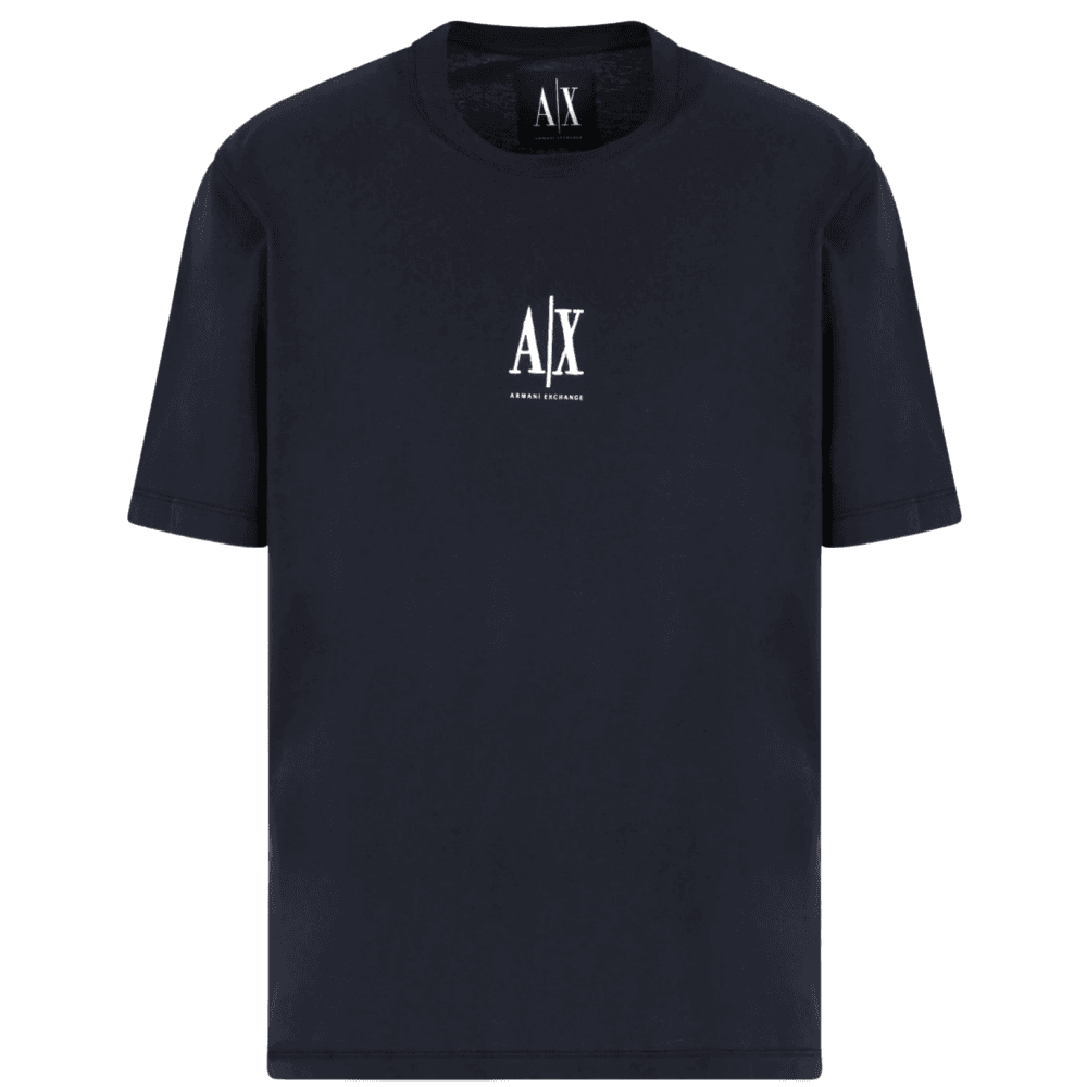 Cotton AX Embroidered Logo Icon Navy T-Shirt