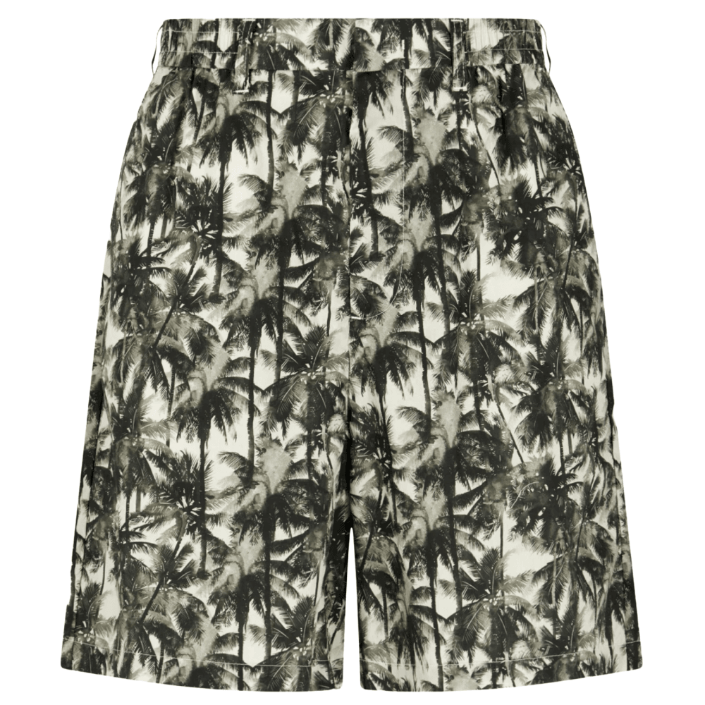 Palm Tree Printed Green Shorts