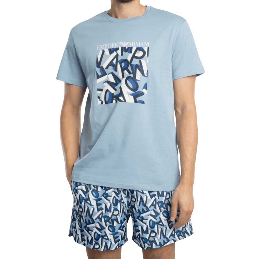 Swim Wear Sky Blue Short Set