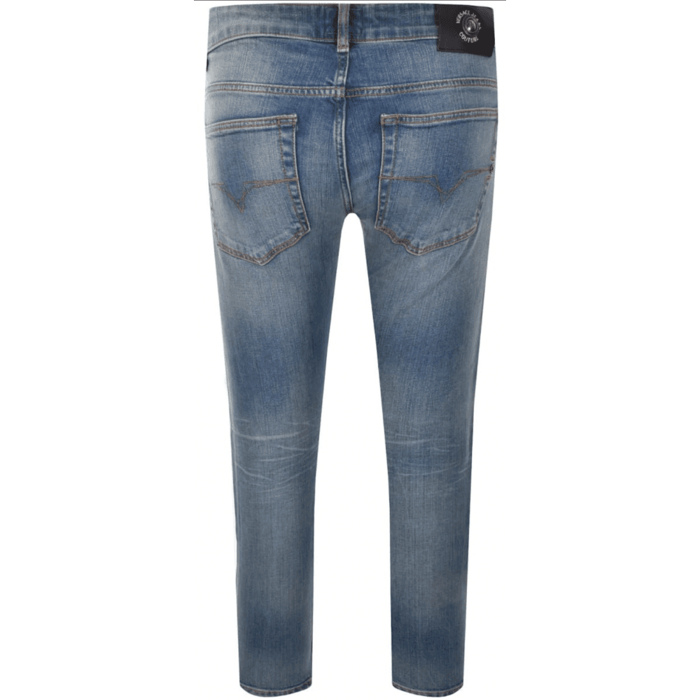 Skinny Fit Distressed Blue Jeans