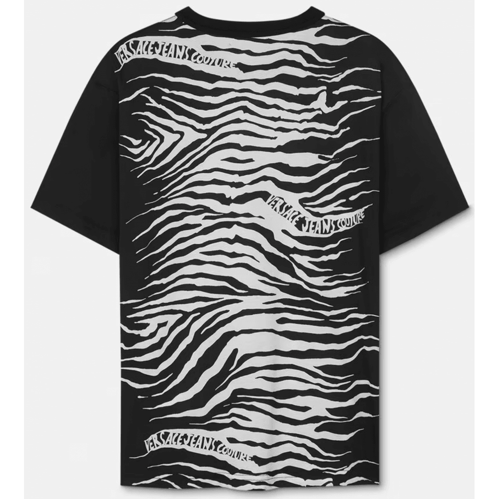 All Over Zebra Print Black/White T-Shirt