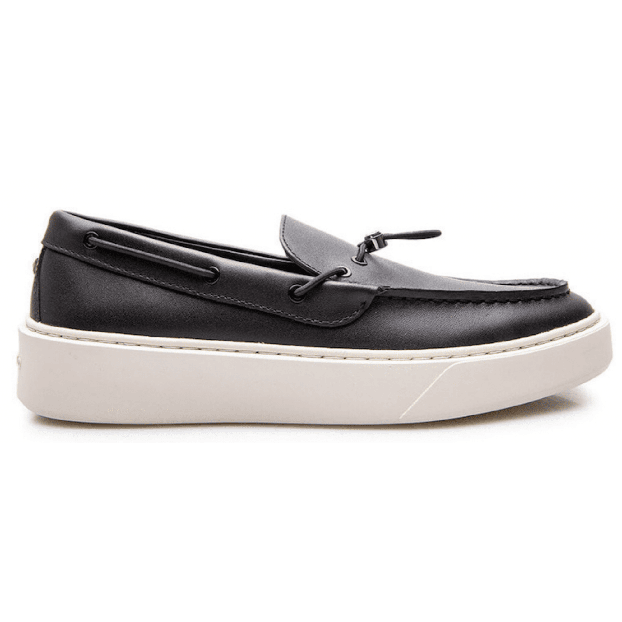 Flint II Deck Black Leather Loafer