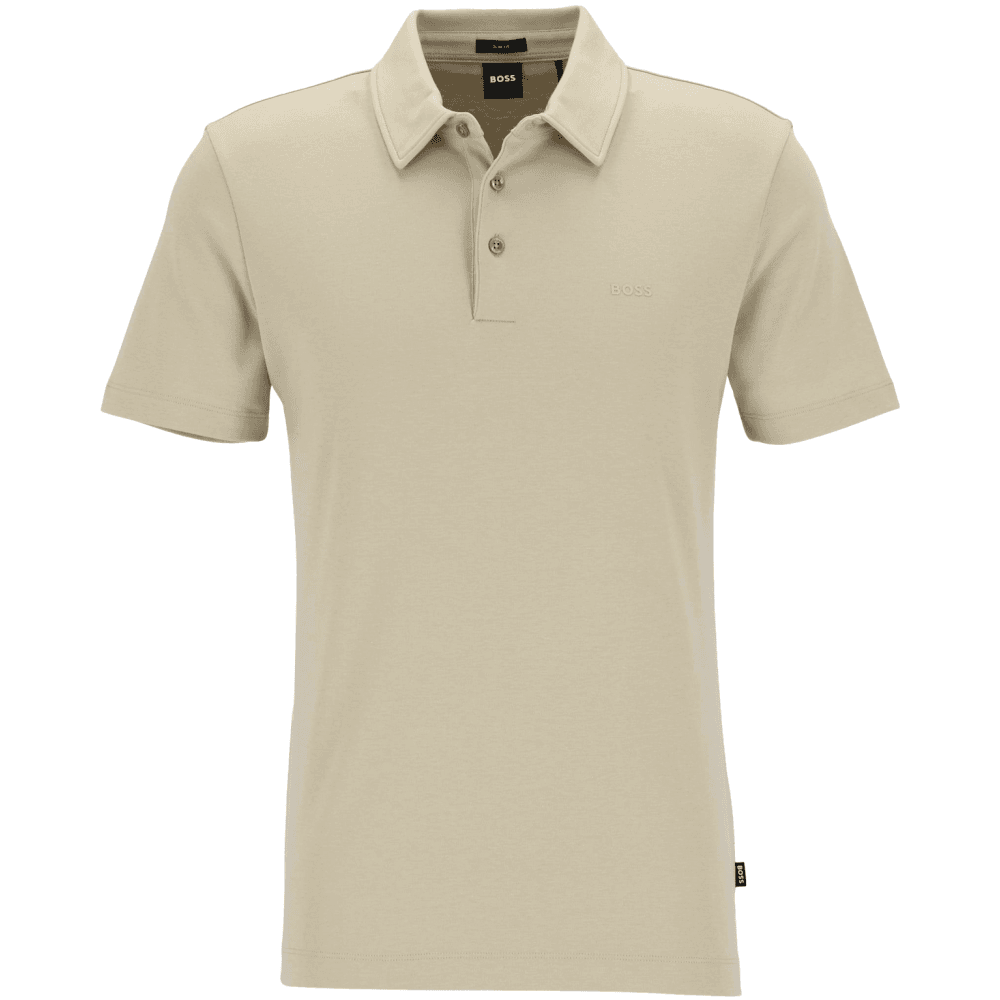 Palosh Cotton Rubberised Logo Beige Polo Shirt