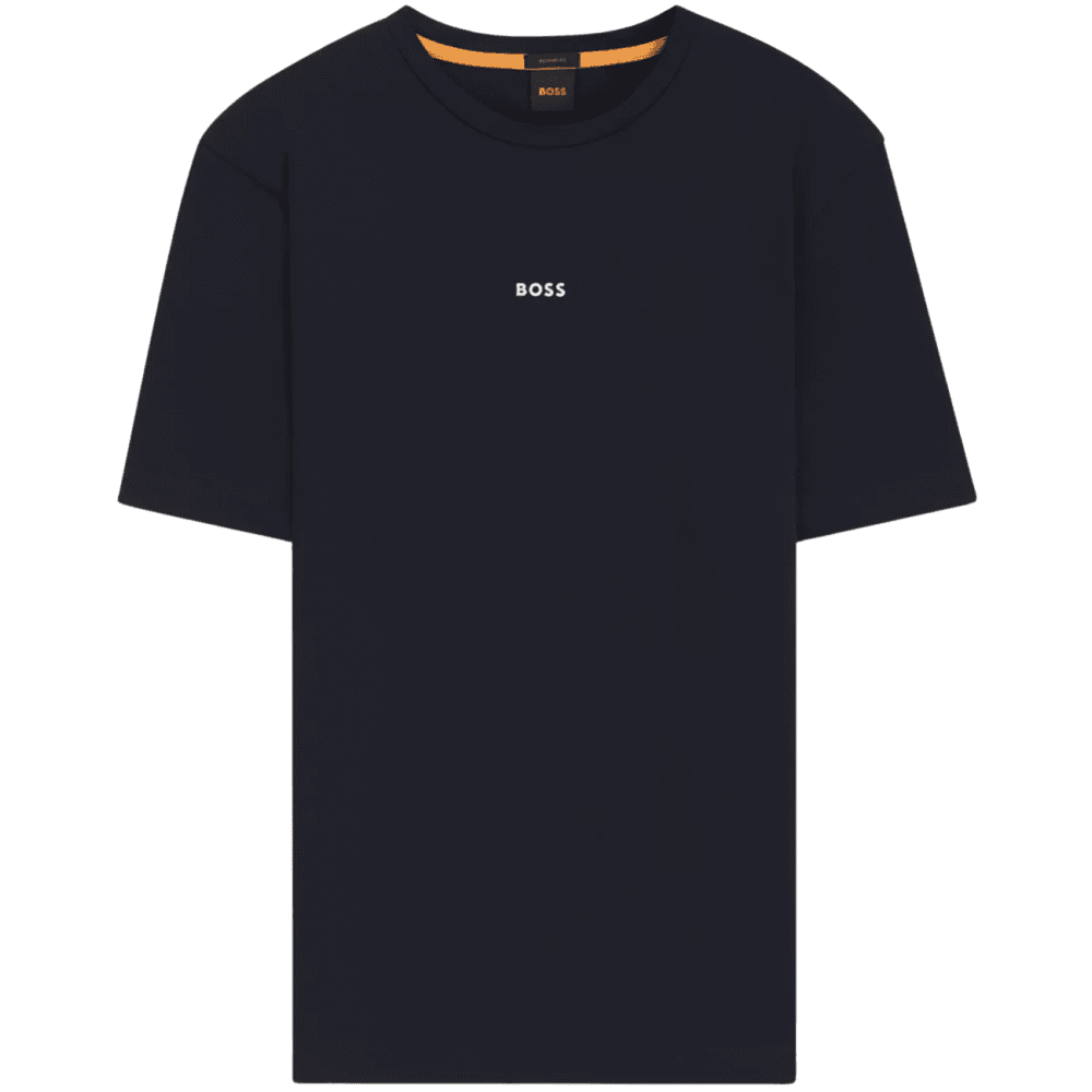 T-Chup Logo Print Relaxed Fit Dark Blue T-Shirt