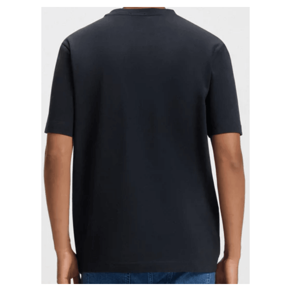 T-Chup Logo Print Relaxed Fit Dark Blue T-Shirt