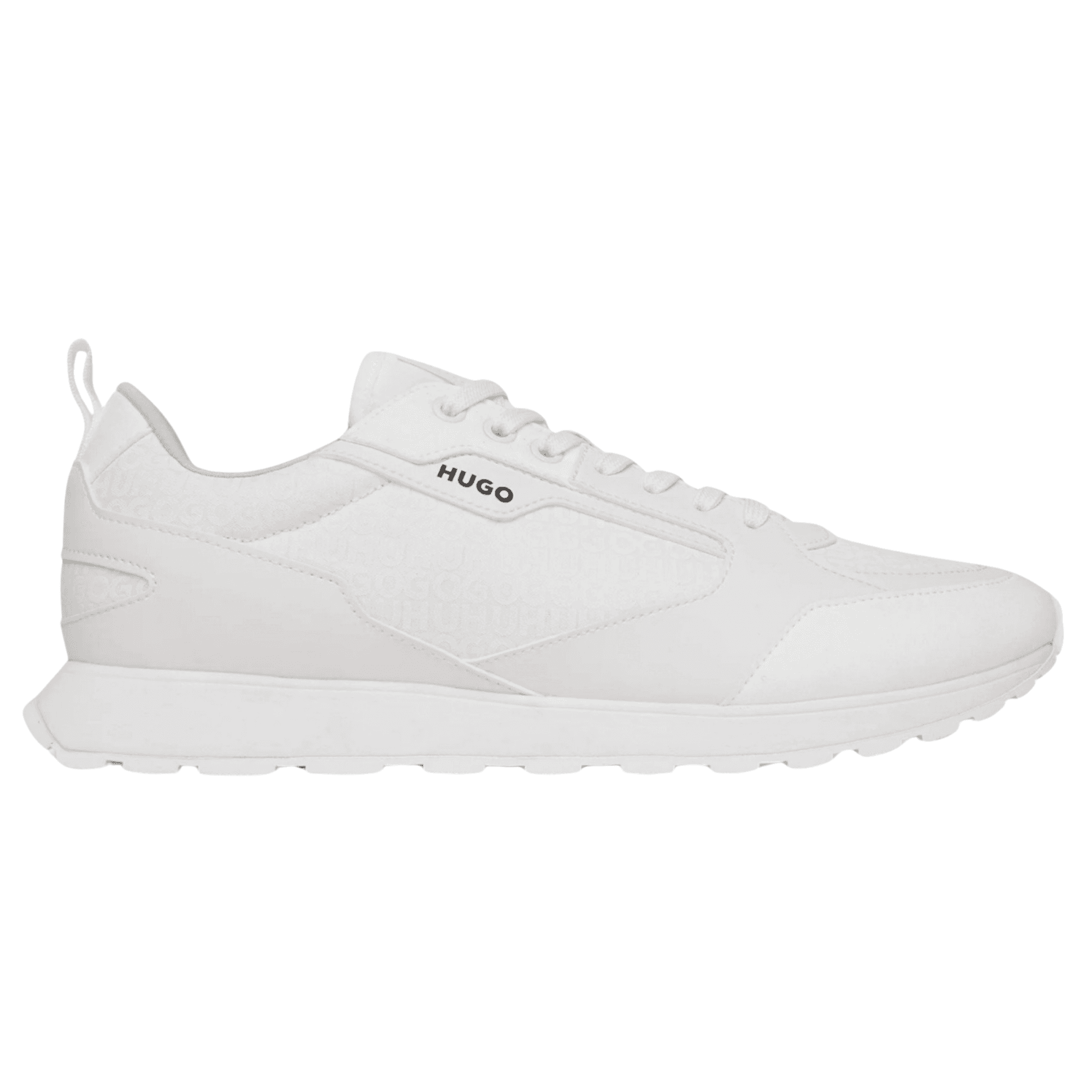 Icelin_Runn Mixed Material White Sneaker Trainers