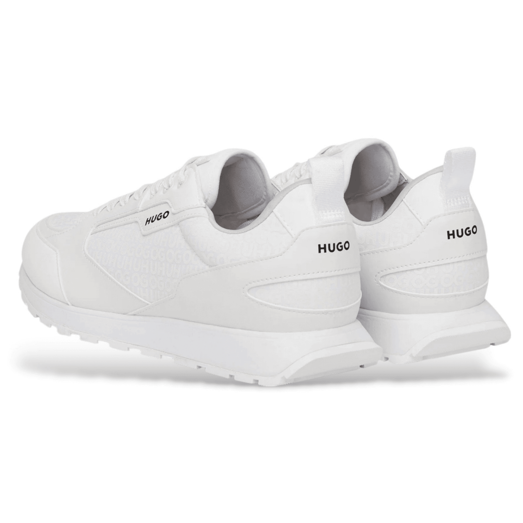 Icelin_Runn Mixed Material White Sneaker Trainers