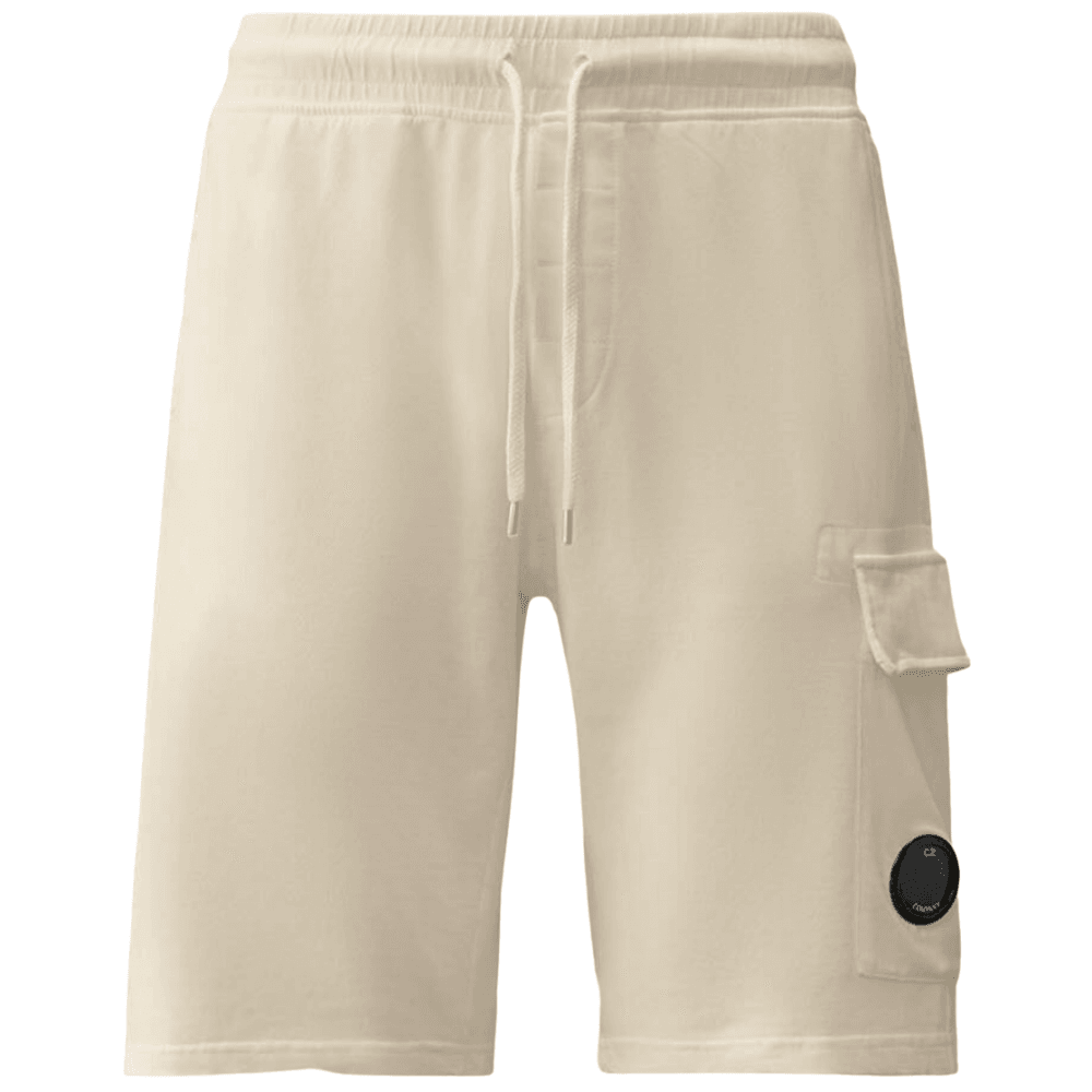 Light Fleece Lens Pocket Gauze White Cargo Shorts