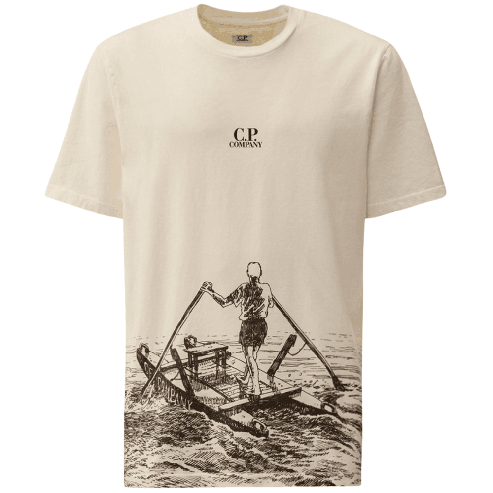 24/1 Man in the Sea Graphic Gauze White T-Shirt