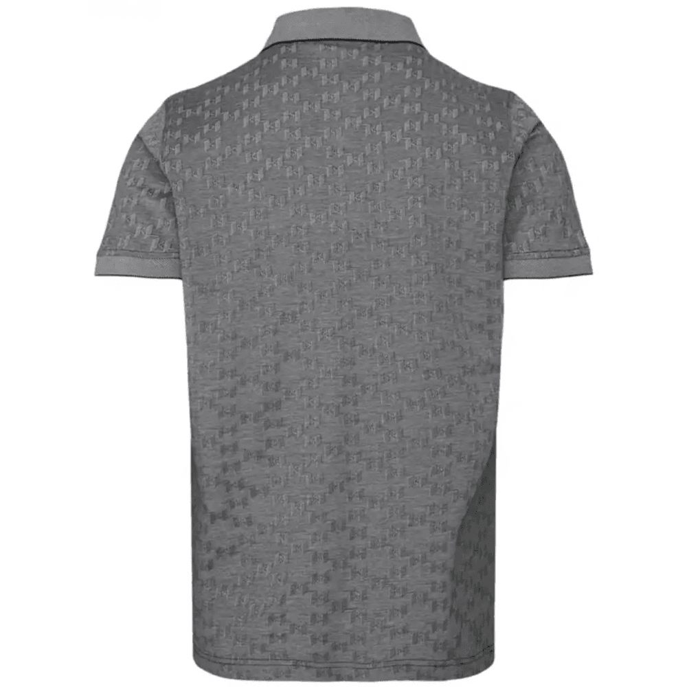 Cotton Monogram Logo Grey Polo Shirt