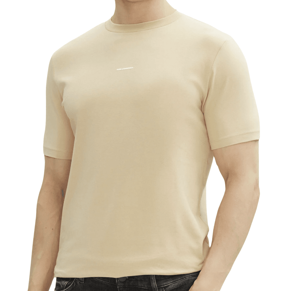 Cotton Stretch Mini Logo Beige T-Shirt