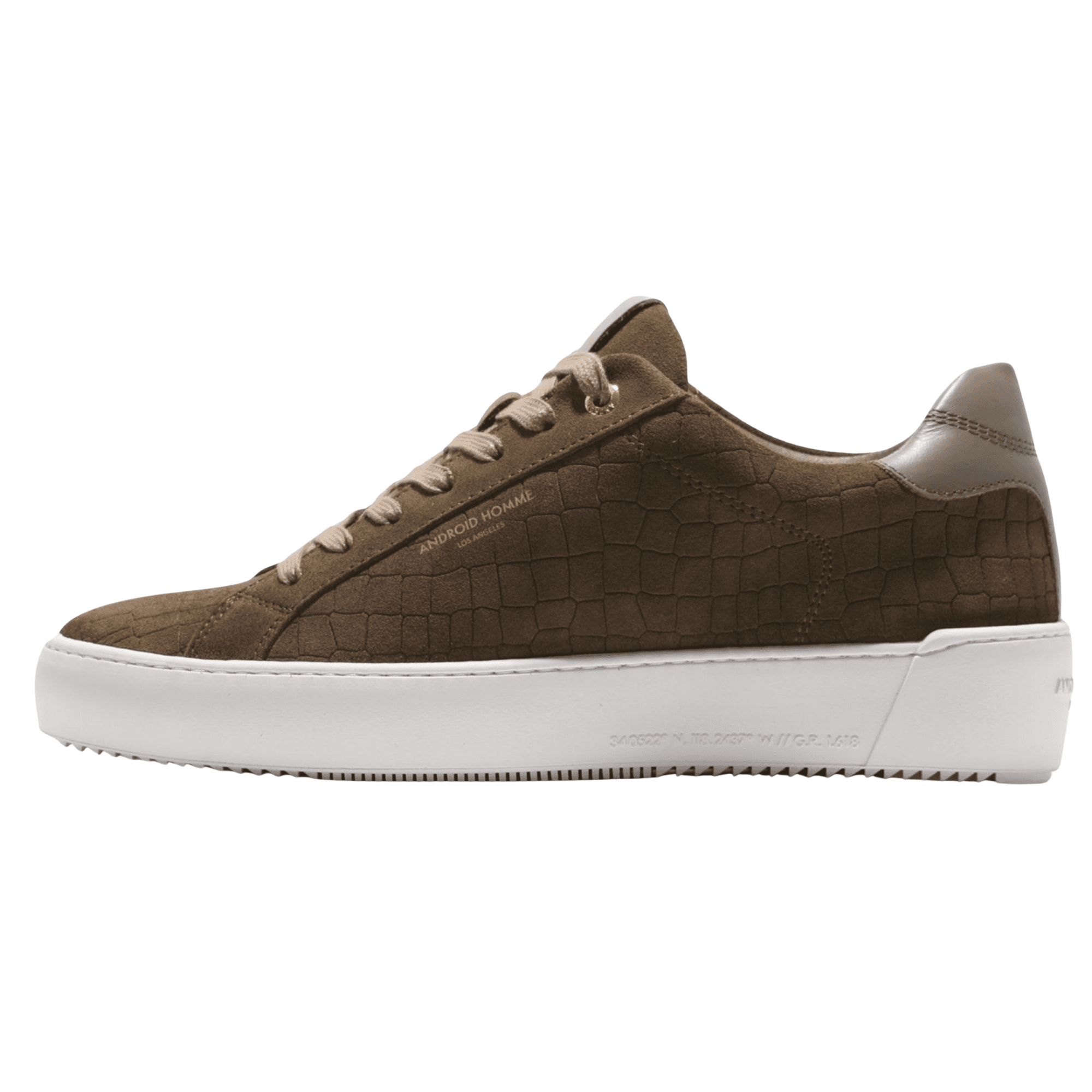 Zuma Caiman Croc Brown Suede Trainer