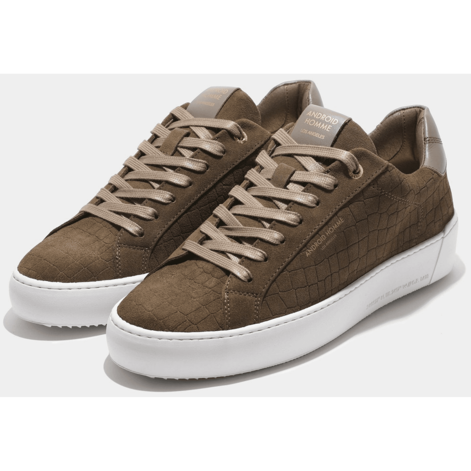 Zuma Caiman Croc Brown Suede Trainer