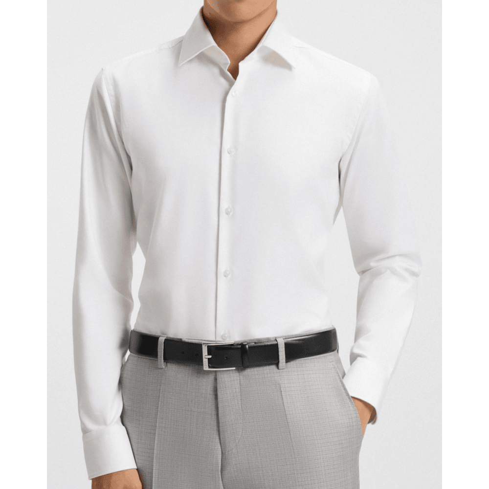 H-Hank Slim Fit Easy Iron White Shirt
