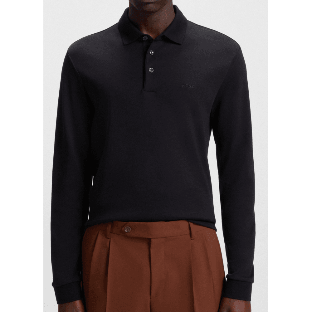 Pado 30 Long Sleeve Black Polo Shirt