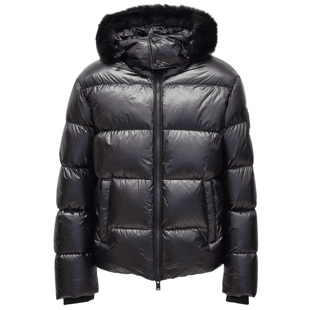 Kings Shiny Fur Hooded Puffer Jacket