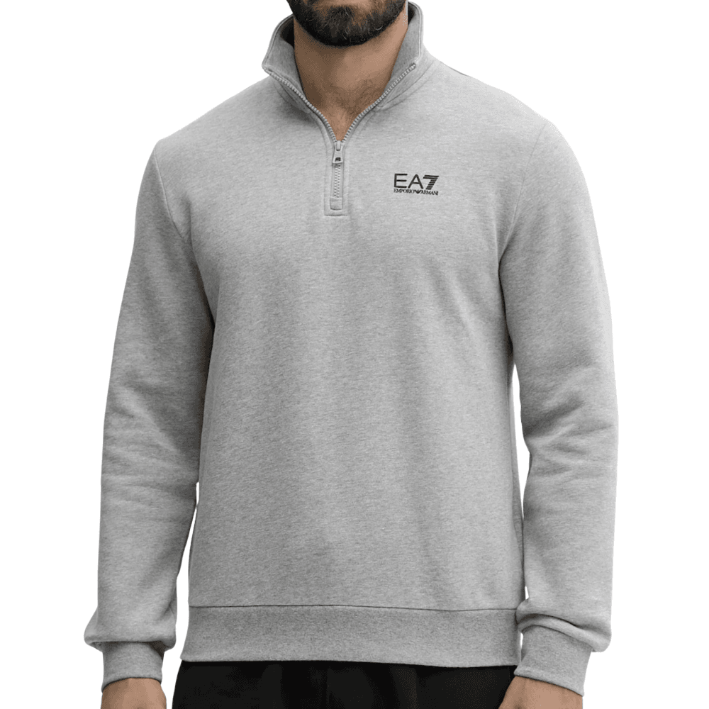Core Logo Grey Quarter Zip Sweatshirt