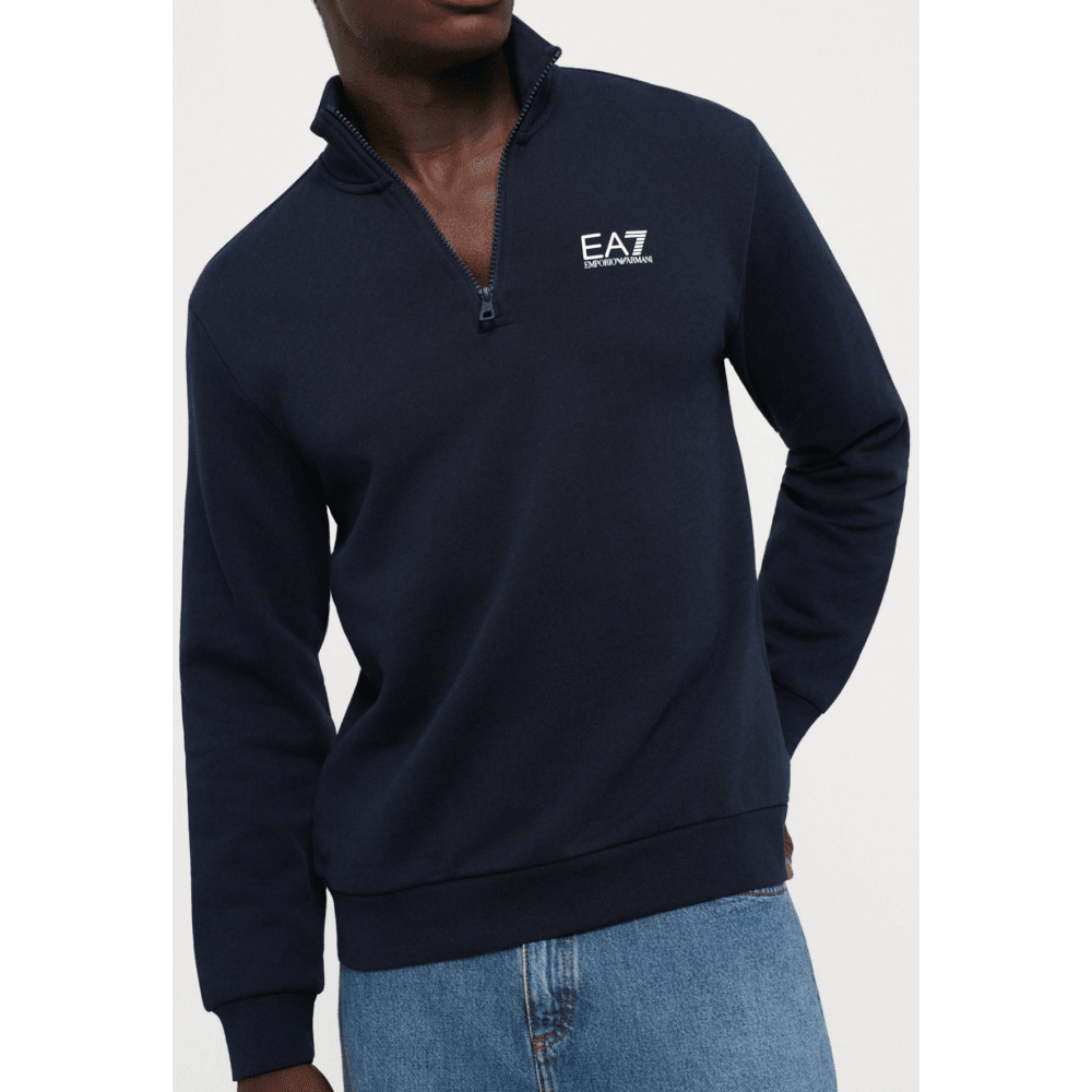 Core Logo Navy Quarter Zip Sweatshirt