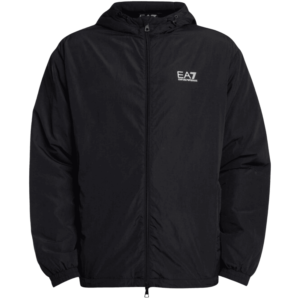 Core ID Lightwieight Hooded Black Jacket