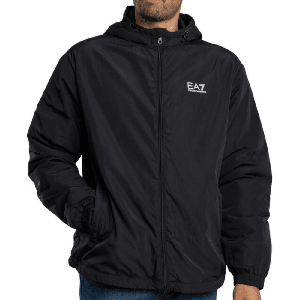 Core ID Lightwieight Hooded Black Jacket