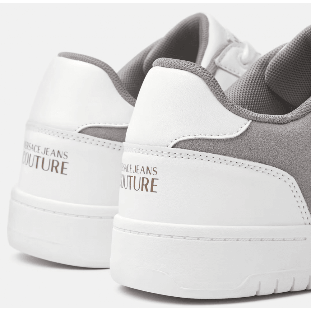 Brooklyn Gold Logo Low-Top Suede White/Grey Trainers