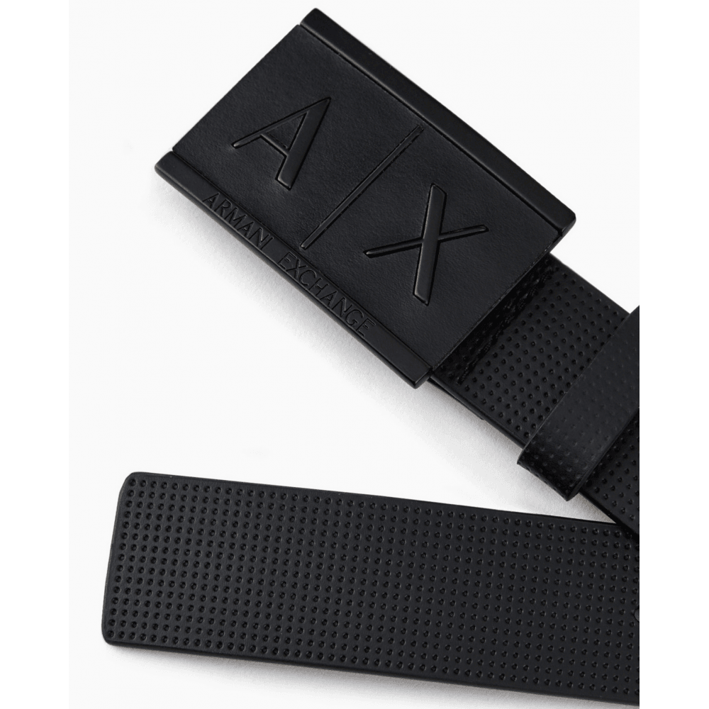 Matte Black Buckle Leather Belt