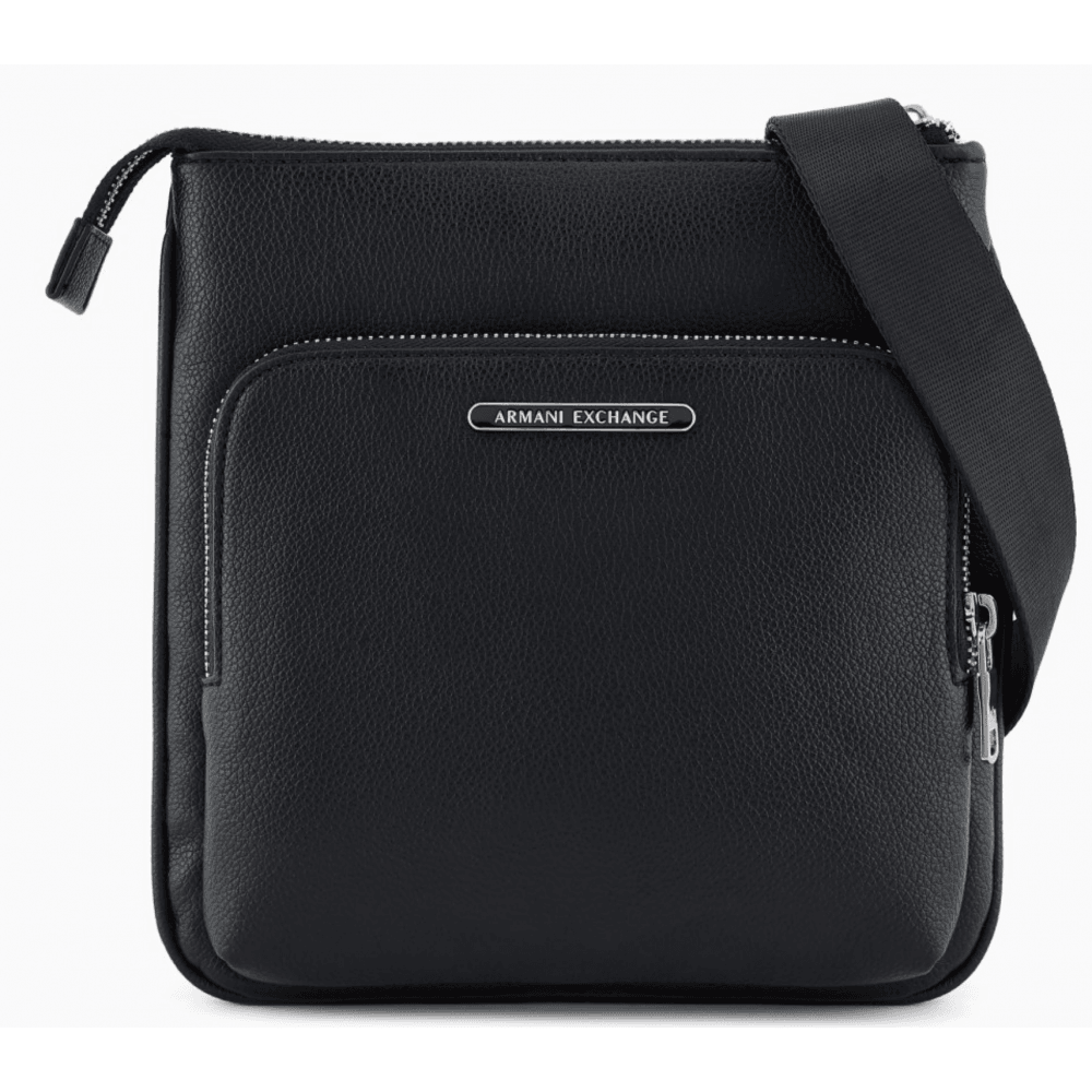 Metal Logo Black Shoulder Bag