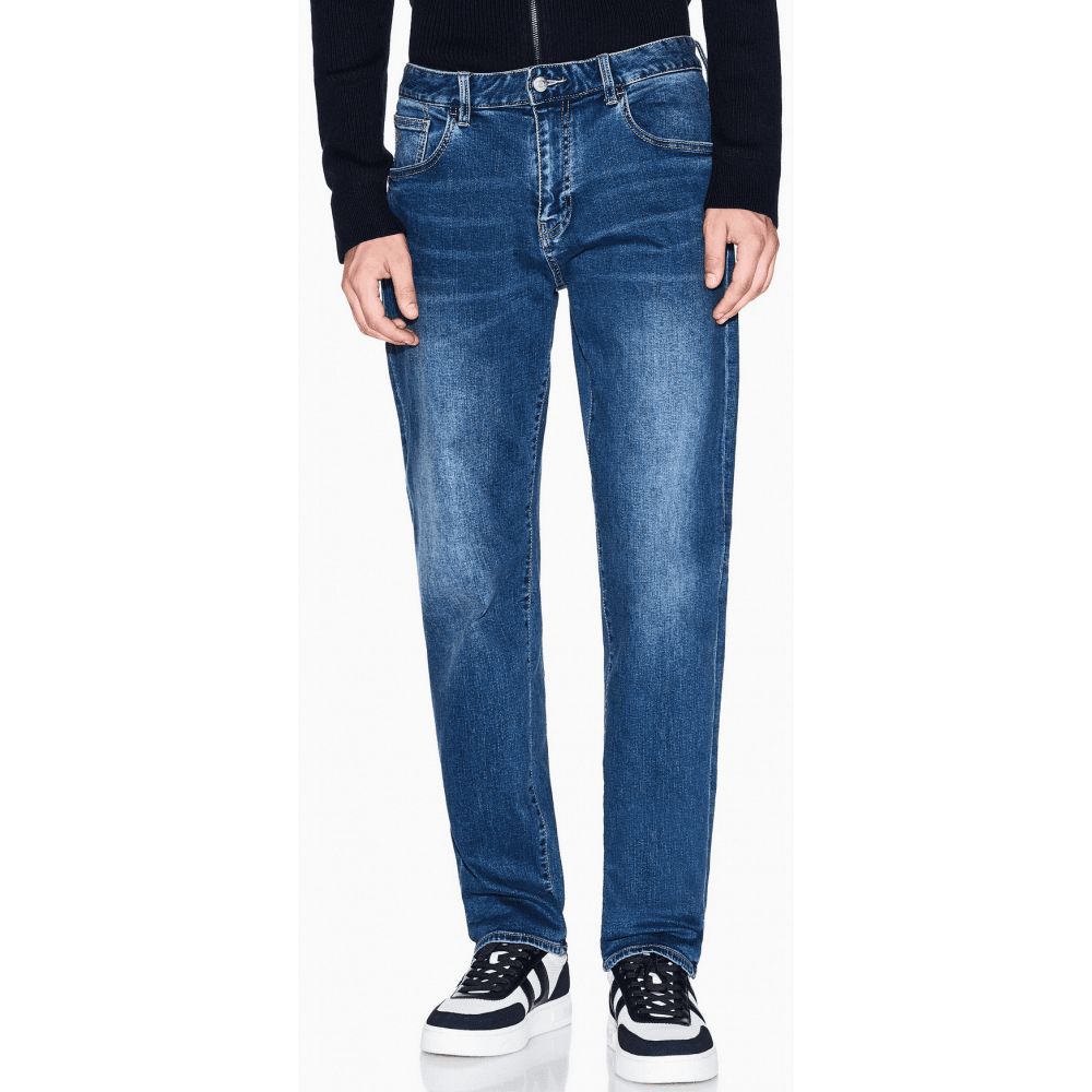 Slim Fit Mid Wash Blue Jeans