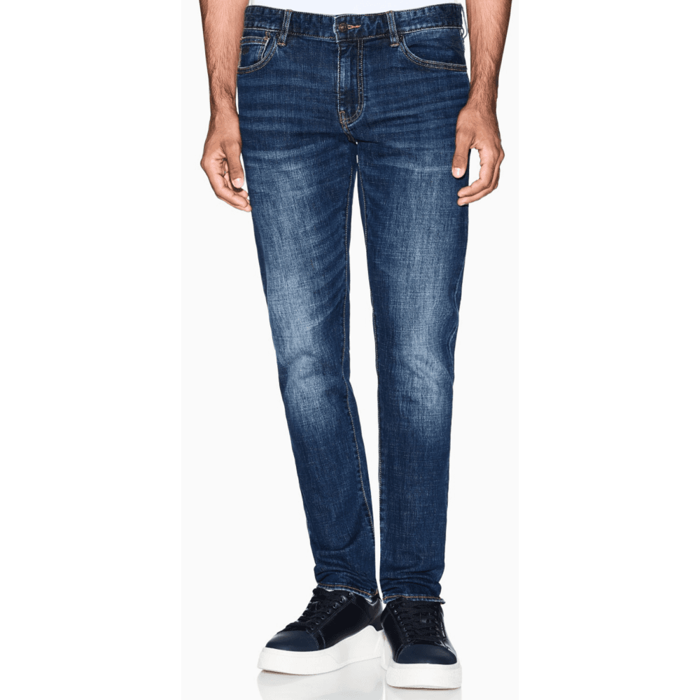 Skinny Fit Dark Wash Blue Jeans