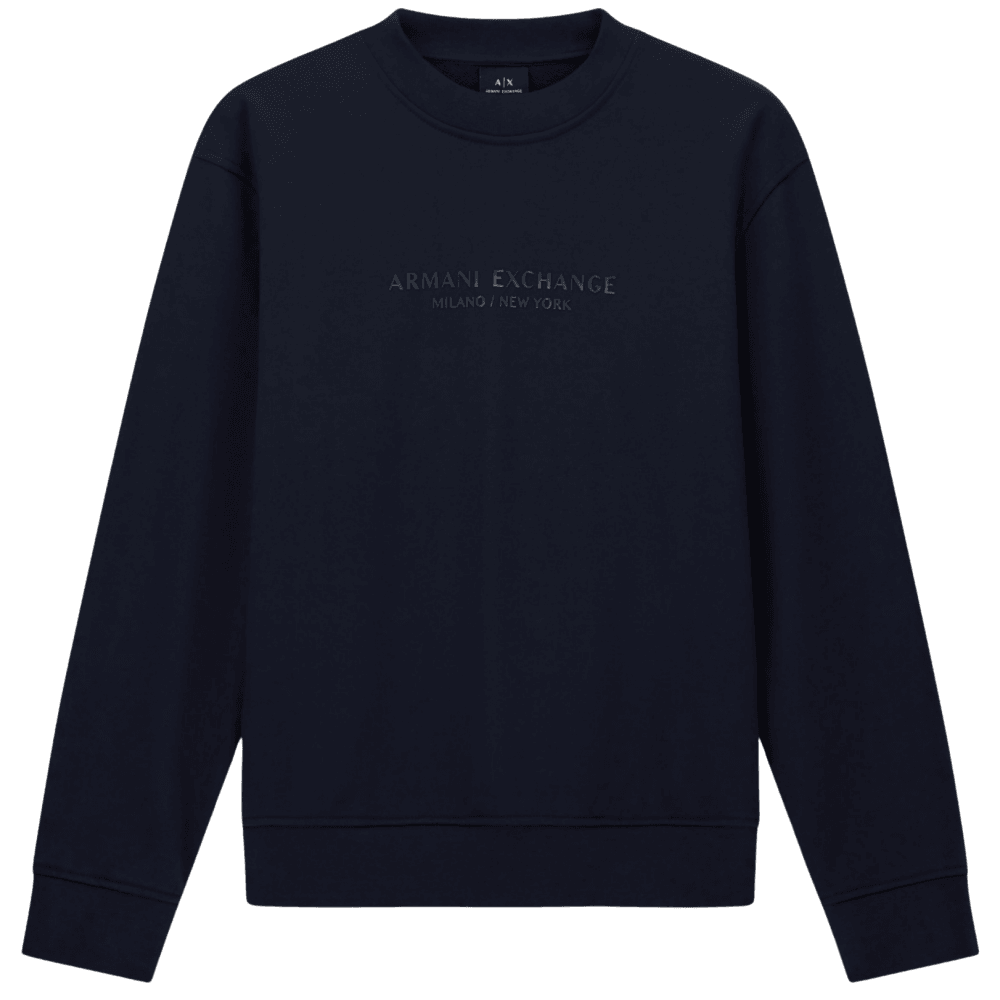 Rubberised Tonal Logo Navy Sweatshirt