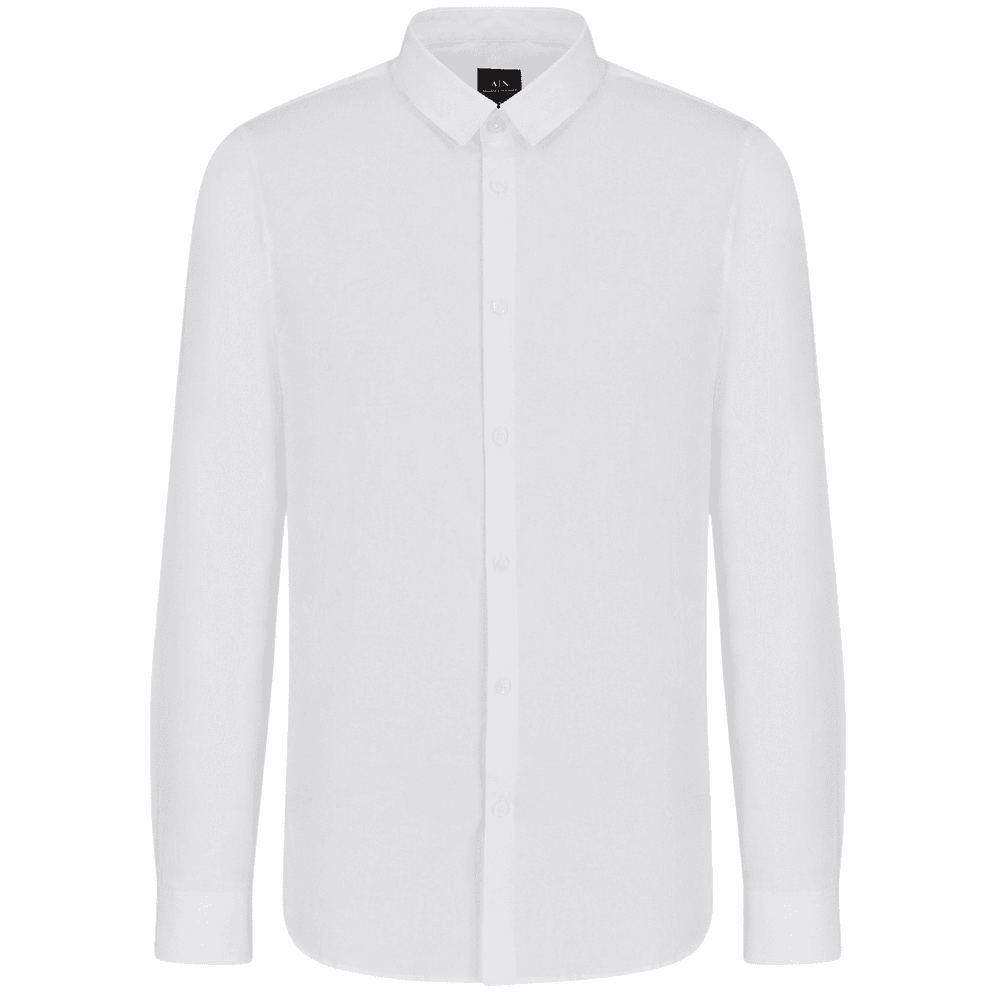 Embroidered Logo Button Up White Shirt