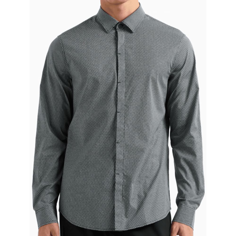 Slim Textured Brown Shirt