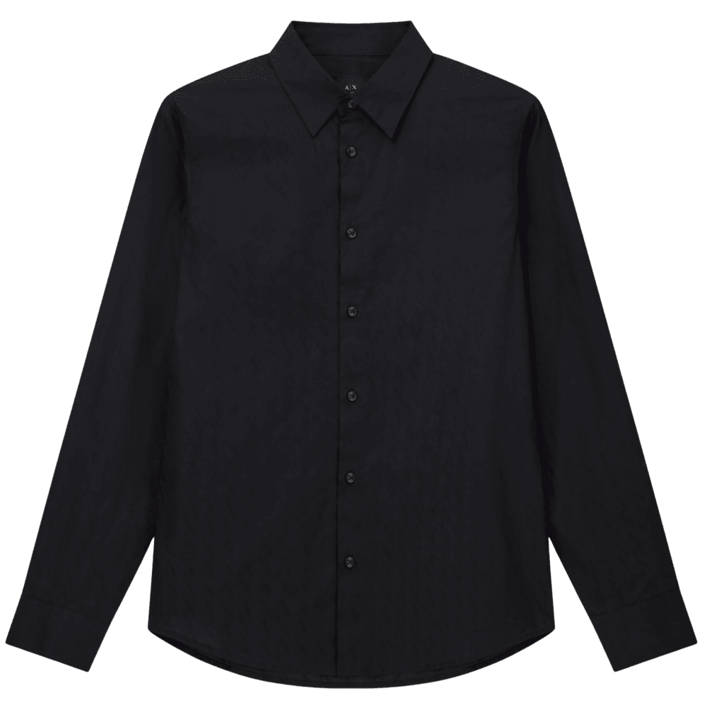 Jacquard Monogram Logo Black Shirt