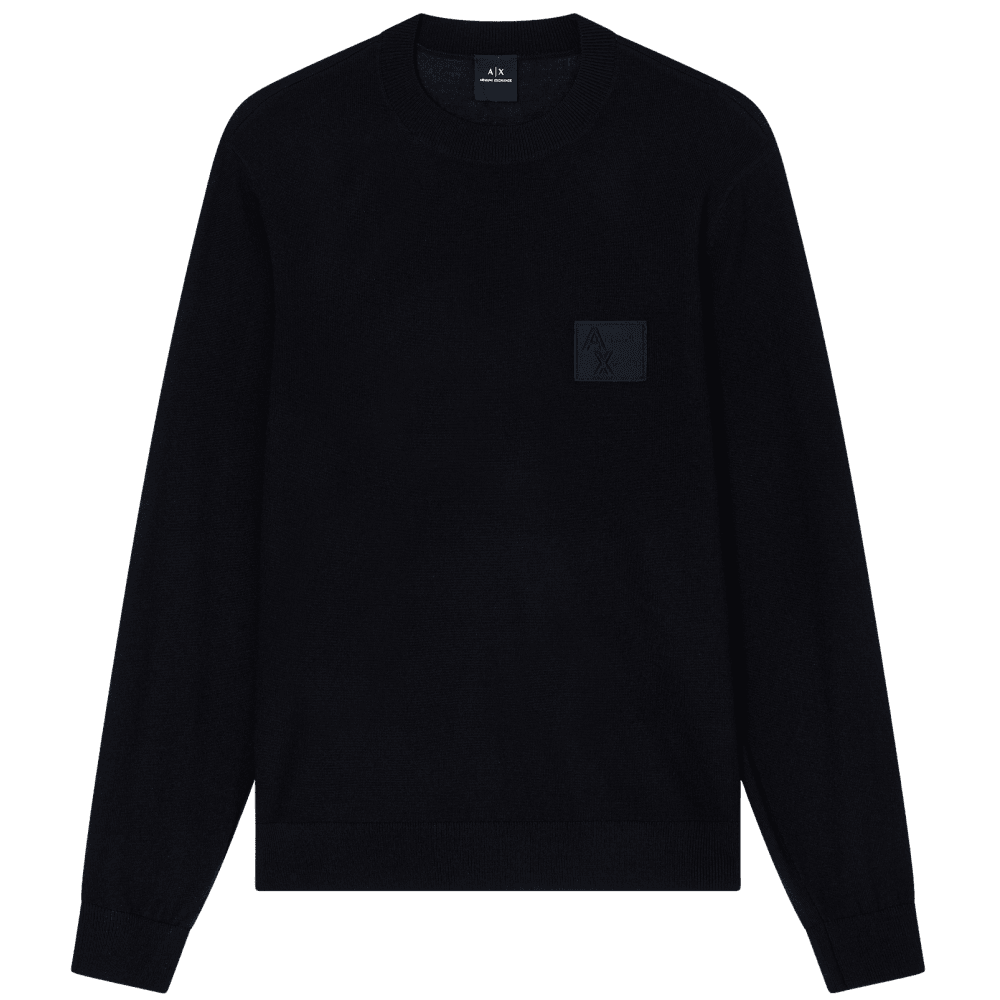 Rubber Logo Black Knitwear Sweater