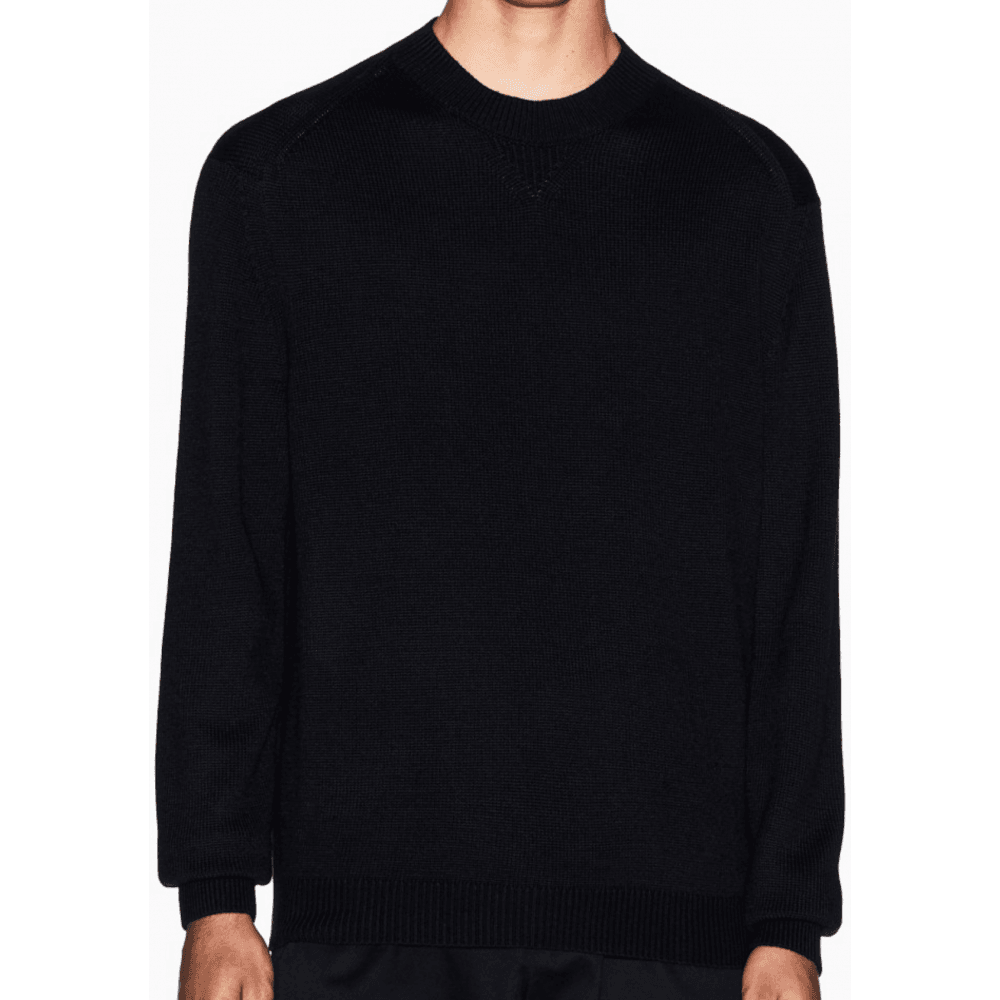Ribbed Knit Black Knitwear Jumper