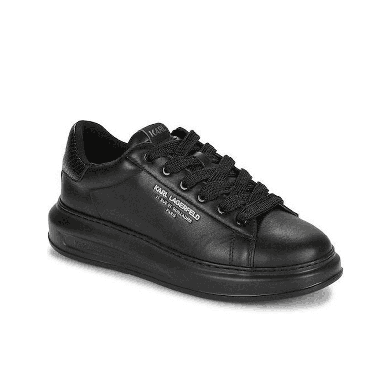 Python Tab Leather Black Sneaker Trainer