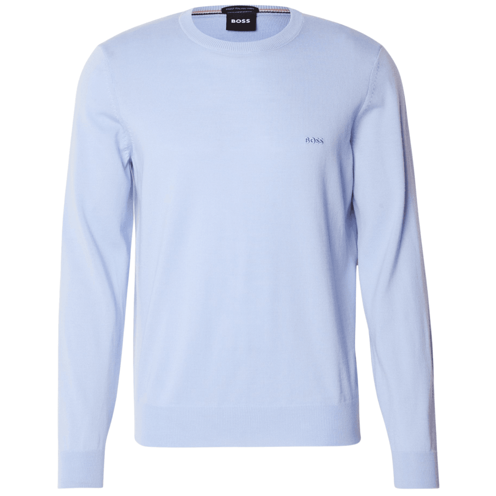 Botto Embroidered Logo Crew Neck Sky Blue Knitted Jumper
