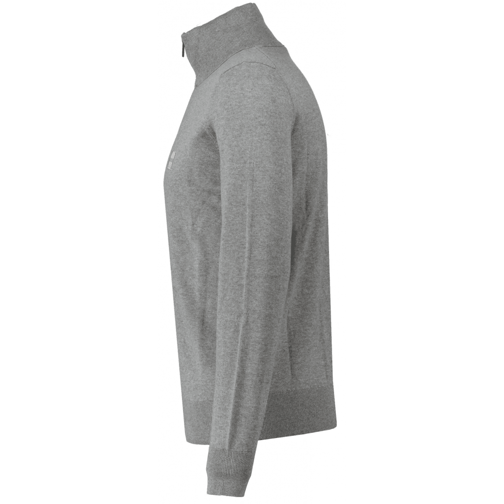 Kannobix Cashmere-Cotton Quarter Zip Grey Jumper