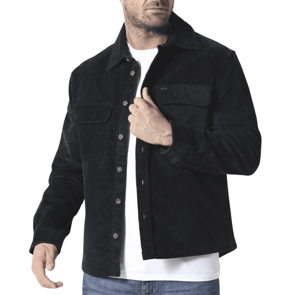 Avening Black Corduroy Overshirt