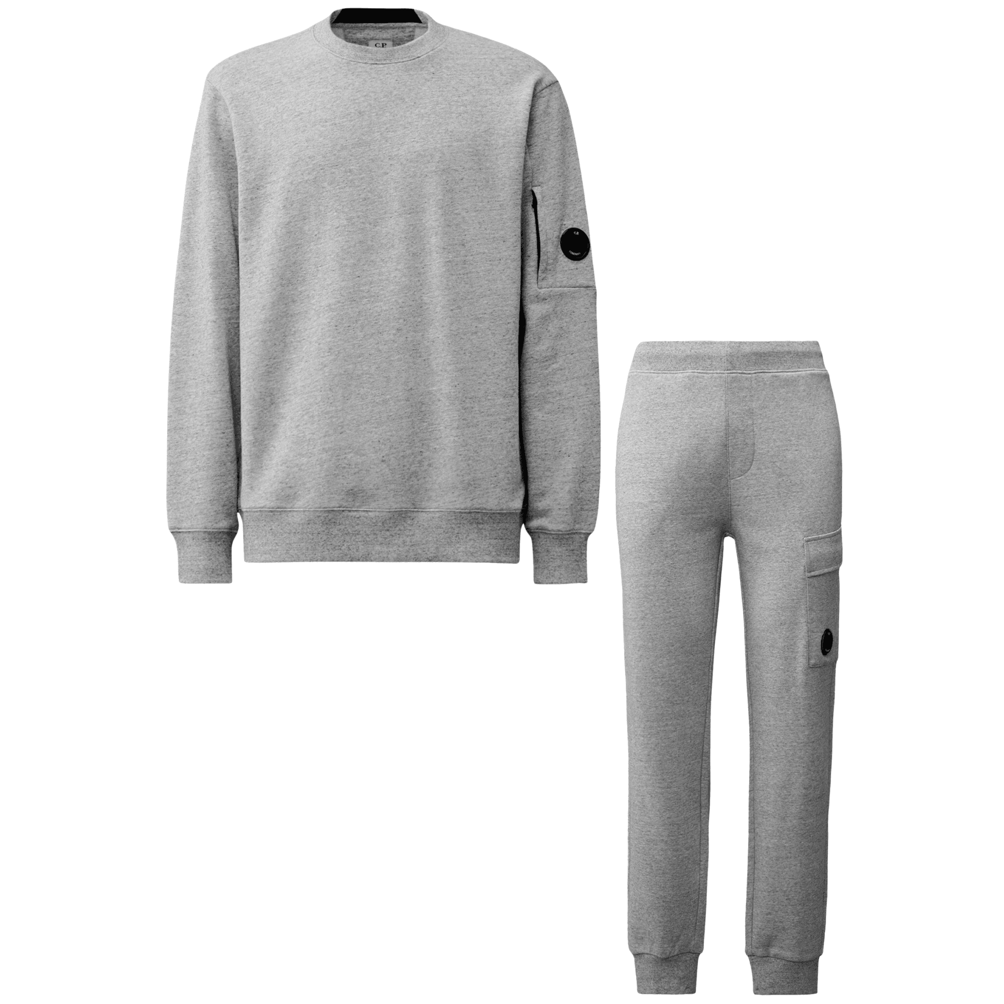 Cotton Lens Logo Crew Neck Grey Tracksuit