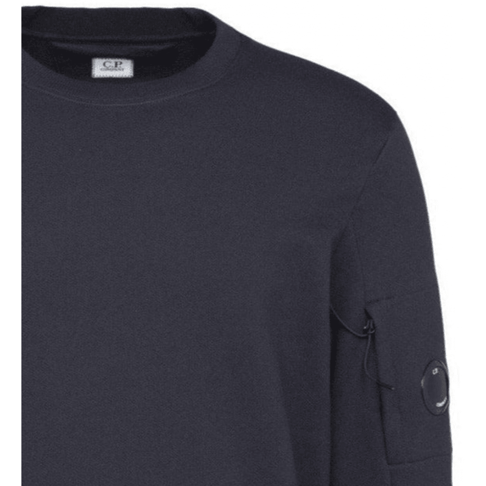 Cotton Lens Logo Crew Neck Navy Sweatshirt