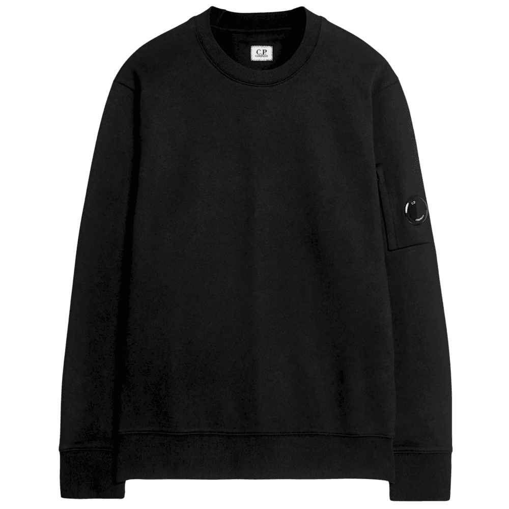 Cotton Lens Logo Crew Neck Black Sweatshirt