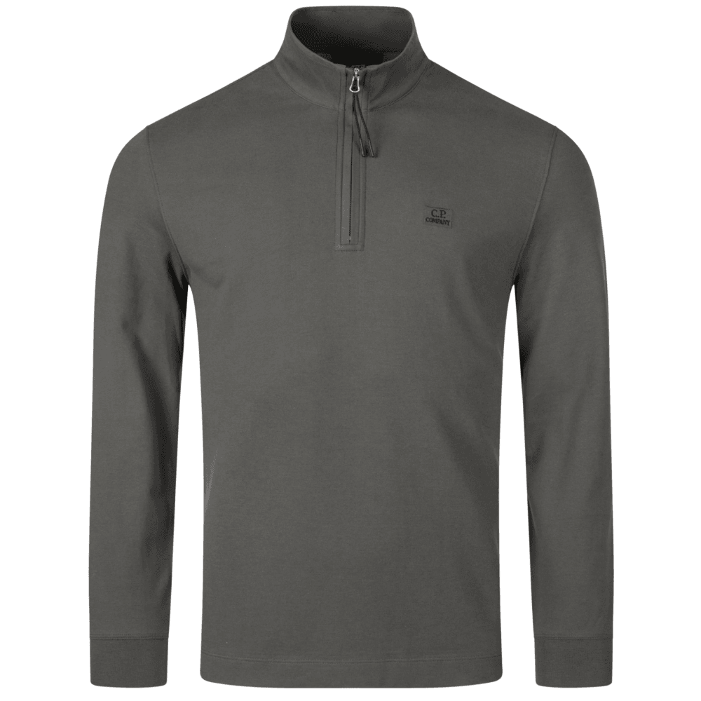 Long Sleeve Pique Quarter Zip Grey Polo